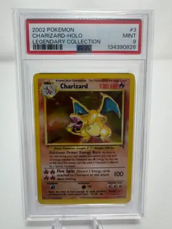2002 Pokemon Charizard Holo Legendary Collection #3/110 PSA 9 Mint - Image 1