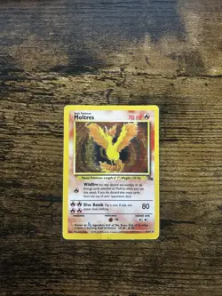 Moltres Fossil Holo Unlimited Holo Rare 12/62 Pokemon HP - Image 1