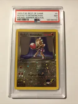 Pokemon PSA 7 Rocket's Hitmonchan Reverse Holo Best of Game Promo Winner Stamp - Image 1