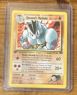 Pokemon TCG Giovanni’s Machoke 42/132 Gym Challenge Non Holo 1st Edition Vintage - Image 1