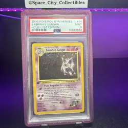 Pokemon TCG Sabrina's Gengar 14/132 1st Edition Gym Heroes 2000 PSA 9 SWIRL🌀 - Image 1