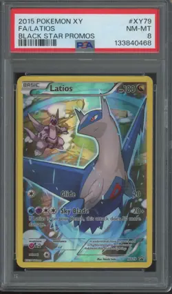 2015 Pokemon XY Black Star Promo Full Art #XY79 Latios PSA 8 - Image 1