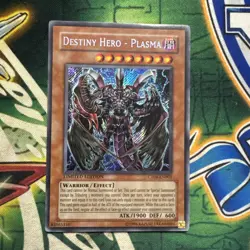 Yugioh! Destiny Hero - Plasma CT04-EN003 Secret Rare Limited Edition MP - Image 1