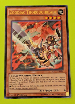 Yu-Gi-Oh Zoodiac Thoroughblade 1st Edition Ultra Rare MP17-EN184 Nm - Image 1
