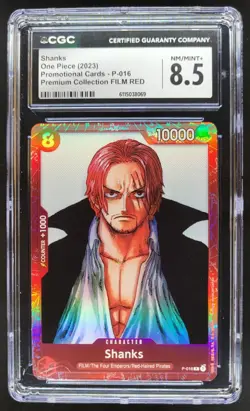 2023 ONE PIECE CCG SHANKS FILM RED P-016 CGC 8.5 A PT - Image 1