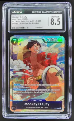 2025 ONE PIECE CCG MONKEY D. LUFFY ALT ART P-075 CGC 8.5 A PT - Image 1