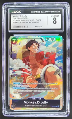 2025 ONE PIECE CCG MONKEY D. LUFFY ALT ART P-075 CGC 8 A PT - Image 1