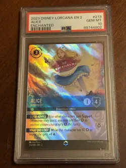 Alice Growing Girl Enchanted EN 2 #213 PSA 10 Gem Mint 2023 Disney Lorcana - Image 1