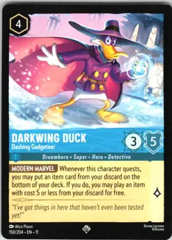 Disney Lorcana Darkwing Duck Dashing Gadgeteer Winterspell Super Rare #150/204 N - Image 1