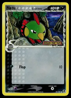 Pokemon Card - Natu Dragon Frontiers 55/101 Common Reverse Holo Stamped - Image 1
