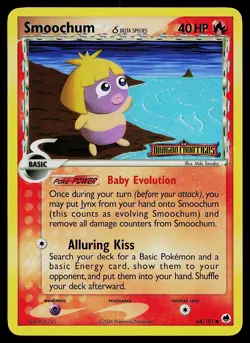 Pokemon Card - Smoochum Dragon Frontiers 64/101 Common Reverse Holo Stamped - Image 1