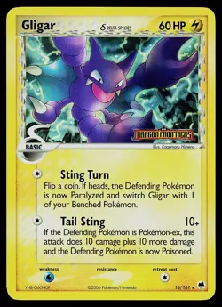 Pokemon Card - Gligar Dragon Frontiers 16/101 Rare Reverse Holo Stamped - Image 1