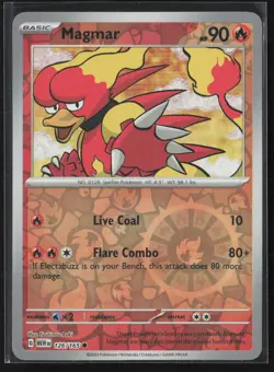 Magmar Common SV: Scarlet & Violet 151 126/165 NM Pokemon Card Reverse Holo - Image 1
