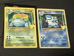 Pokemon 25th Anniversary Venusaur & Blastoise Holo Creature Cards Lot - Image 1