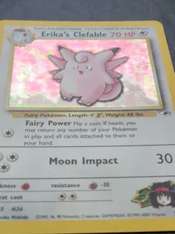 Erika's Clefable - 3/132 - Pokemon Gym Heroes Unlimited Holo Rare Card WOTC - Image 2