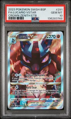 PSA 10 GEM MINT Lucario VSTAR SWSH291 SWSH: Sword & Shield Promo Cards Holo - Image 1