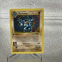 Pokemon TCG Machamp Base Set 8/102 Holo Shadowless 1st Edition Holo Rare Card - Image 1