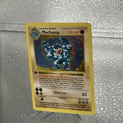 Pokemon TCG Machamp Base Set 8/102 Holo Shadowless 1st Edition Holo Rare Card - Image 2