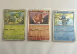Bulbasaur Charmander Squirtle Pokemon Cards Cosmos Promo Set 046 047 048 NM 151 - Image 1