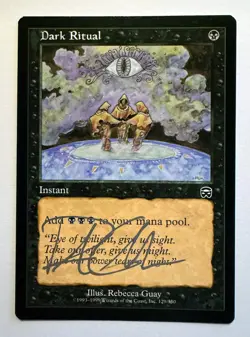 Signed Dark Ritual MTG card Mercadian Masques artist Rebecca Guay SOLD AS IS - Image 1