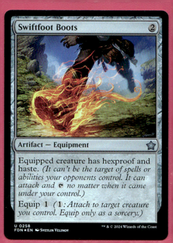 SWIFTFOOT BOOTS FOIL FOUNDATIONS FDN UNCOMMON ARTIFACT EQUIPMENT MTG 258 - Image 1