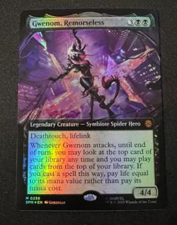 Gwenom, Remorseless Extended Foil Marvel's Spider-Man MTG Magic The Gathering - Image 1