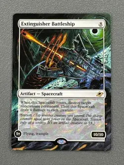 Extinguisher Battleship MTG Edge of Eternities Hand Painted Extended Altered Art - Image 1