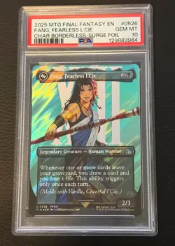 2025 MTG Final Fantasy Fang Fearless l'Cie #0526 Borderless Surge Foil PSA 10 - Image 1