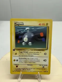 1999 Pokemon FRENCH 1st Edition Base Set Magneti-Magnemite 53/102 NM - Image 1