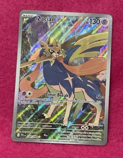 ⭐Zacian 100/094 ⭐Full Art Phantasmal Flames Holo Pokemon - Image 3