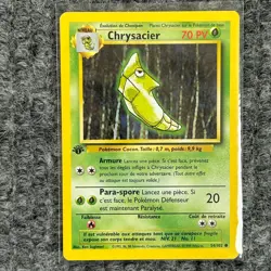 Vintage Pokemon Base Set Chrysacier 54/102 French Metapod NM - Image 1