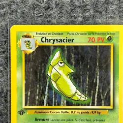Vintage Pokemon Base Set Chrysacier 54/102 French Metapod NM - Image 3