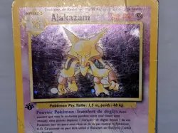 1999 Pokemon FRENCH 1st Edition Base Set Alakazam Holo 1/102 VG (Read Descr.) - Image 2