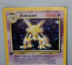 1999 Pokemon FRENCH 1st Edition Base Set Alakazam Holo 1/102 VG (Read Descr.) - Image 4