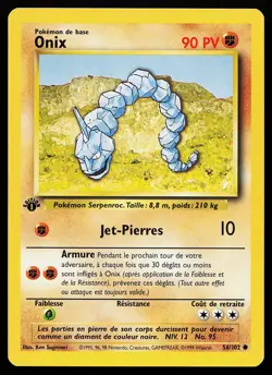 Onix 56/102 Common 1st Edition FRENCH Base Set Pokemon Card - Image 1