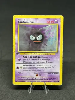 Pokemon TCG Gastly Base Set 50/102 30 HP Basic 1999 French 1st Edition Card - Image 1