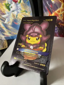 Pokemon Pikachu Mega Altaria Tag Cosplay Black Foil 🔥Fan Art 🔥 N/M - Image 2