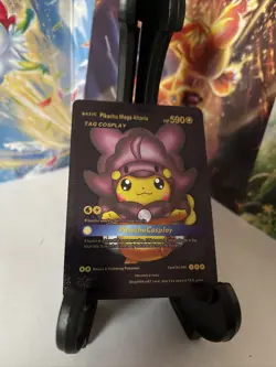 Pokemon Pikachu Mega Altaria Tag Cosplay Black Foil 🔥Fan Art 🔥 N/M - Image 3