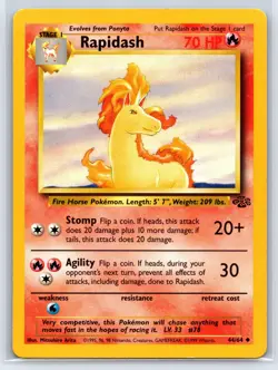 Rapidash 44/64 Pokemon TCG Jungle Unlimited WOTC Vintage Card English 1999 LP - Image 1