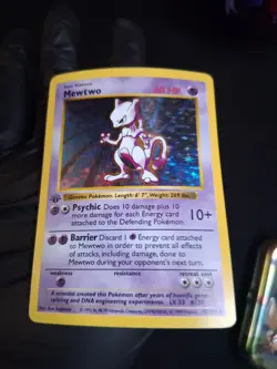 Pokemon TCG Mewtwo 10/102 – 1st Edition Shadowless Holo – Vintage WOTC Base Set - Image 1