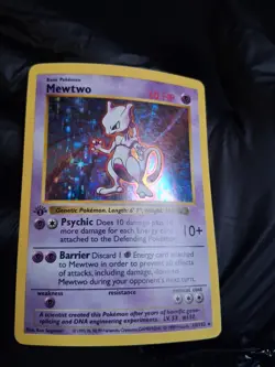 Pokemon TCG Mewtwo 10/102 – 1st Edition Shadowless Holo – Vintage WOTC Base Set - Image 5