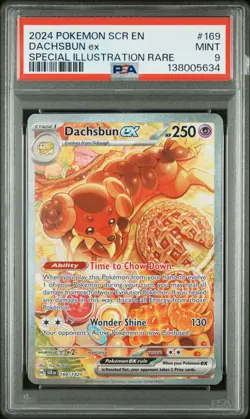 2024 POKEMON SCR EN-STELLAR CROWN SPECIAL ILLUSTRATION RARE DACHSBUN EX PSA 9 - Image 1
