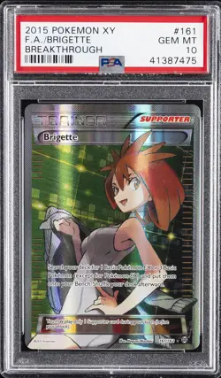 2015 POKEMON XY BREAKTHROUGH #161 FULL ART/BRIGETTE PSA 10 - Image 1