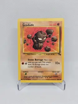 Geodude 47/62 Base Set Fossil Pokemon TCG WOTC Moderately Played *Crease* - Image 1