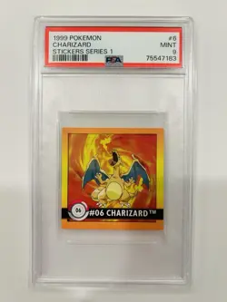 1999 Pokemon Stickers Series 1 Charizard VINTAGE PSA 9 MINT #6 - Image 1
