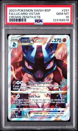 Lucario VSTAR SWSH291 (Pokemon 2023) PSA 10 - English Black Star Promo - Image 1