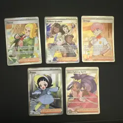 Pokemon TCG Full Art Trainer Lot - Hassel, Ortega, Poppy, Iris - Image 1