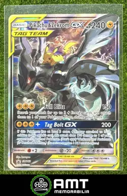 Pikachu & Zekrom GX Tag Team 2016-19 Pokemon SM Black Star Promos #SM168 Tins - Image 1