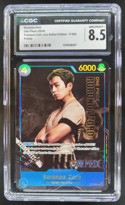 2024 ONE PIECE CCG RORONOA ZORO LIVE ACTION PROMO P-056 CGC 8.5 A PT - Image 1