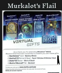 BLIZZCON 2013 World Of Warcraft - MURKALOT FLAIL Pet + Virtual gifts Loot Card - Image 2